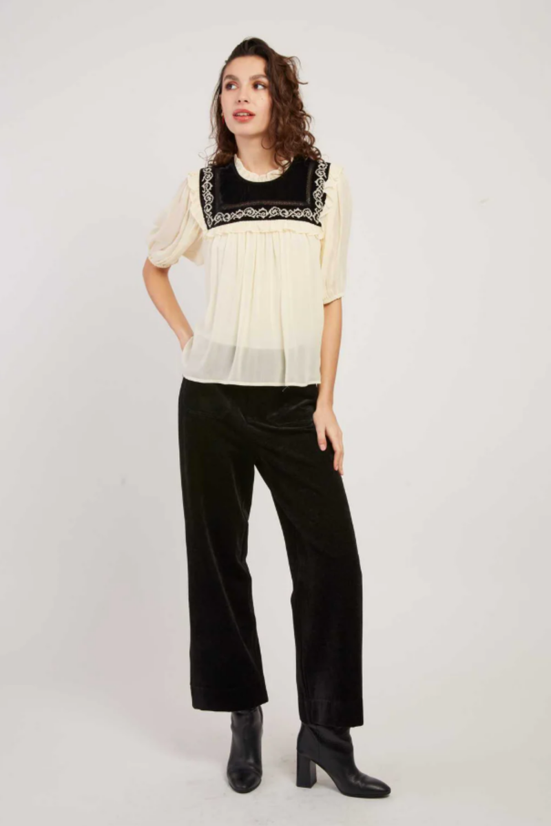 PANTALÓN RAMONA ATERCIOPELADO COLOR NEGRO 1